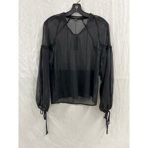 NWT Romeo + Juliet Couture Sheer Black Blouse size Small